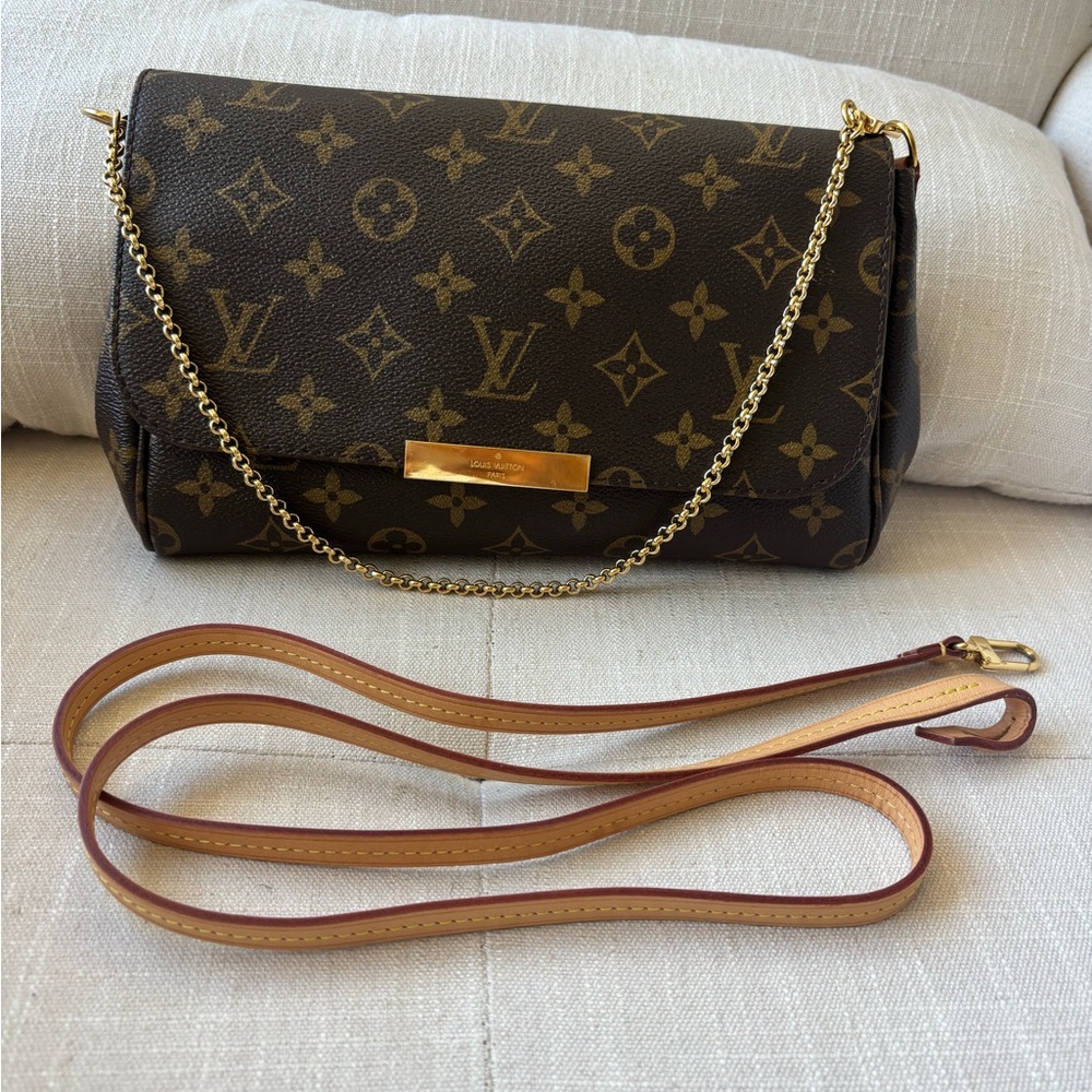 Louis Vuitton Brown and Gold Crossbody Bag with Monogram